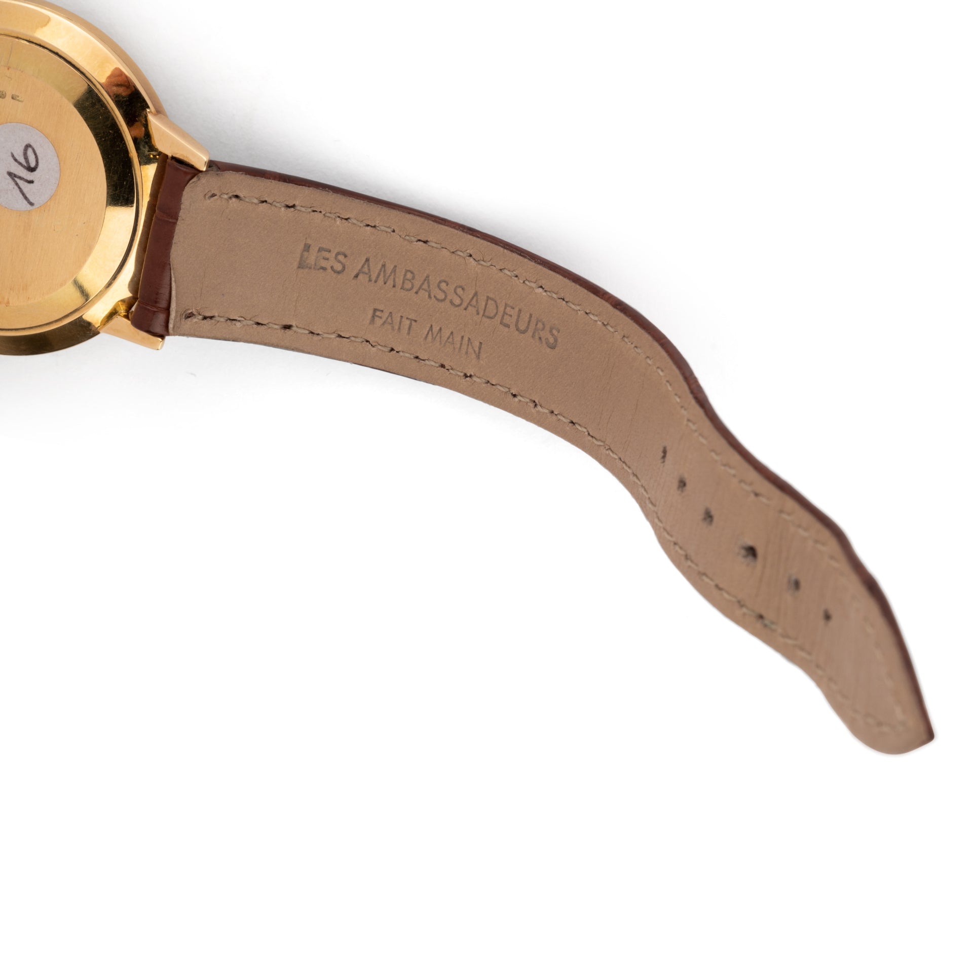 Montre Patek Philippe "Calatrava" en or jaune 18K sur cuir