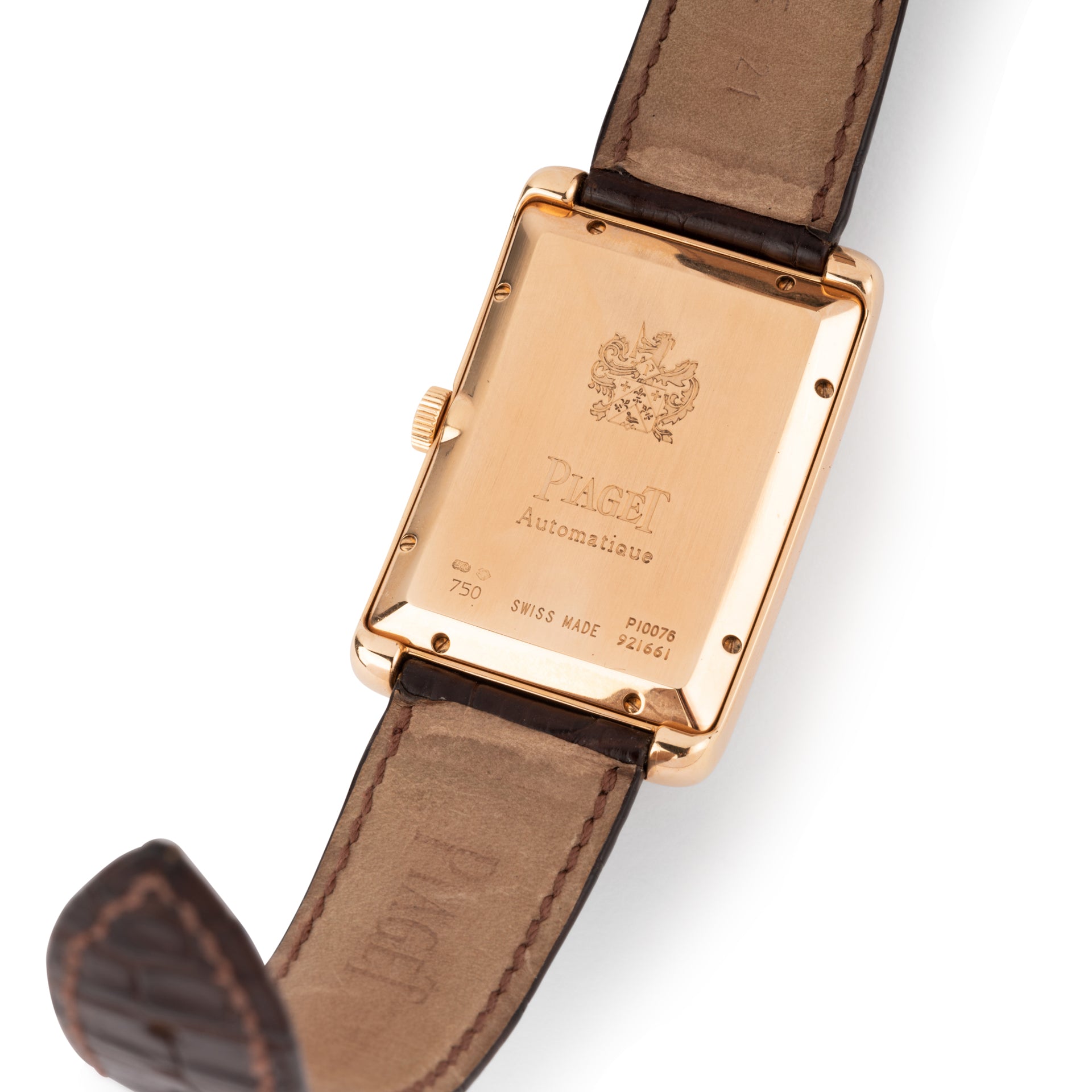 Piaget "Black Tie" watch in rose gold on leather