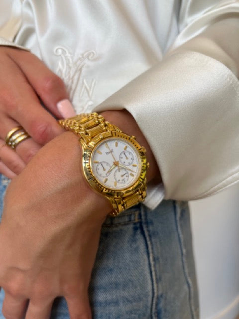 Piaget Polo watch in yellow gold on yellow gold chronograph