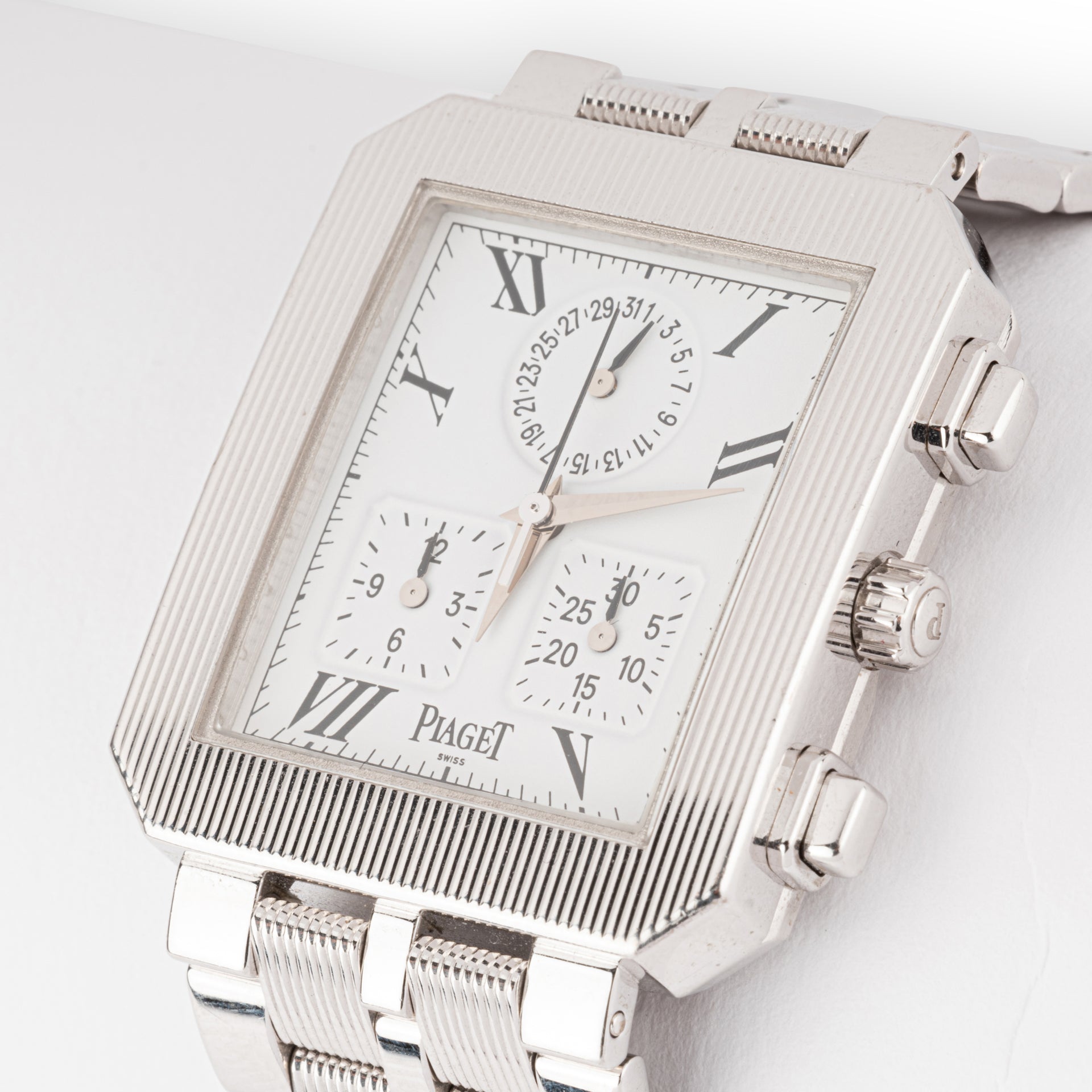 Montre Piaget Protocole Chronographe or blanc sur or blanc