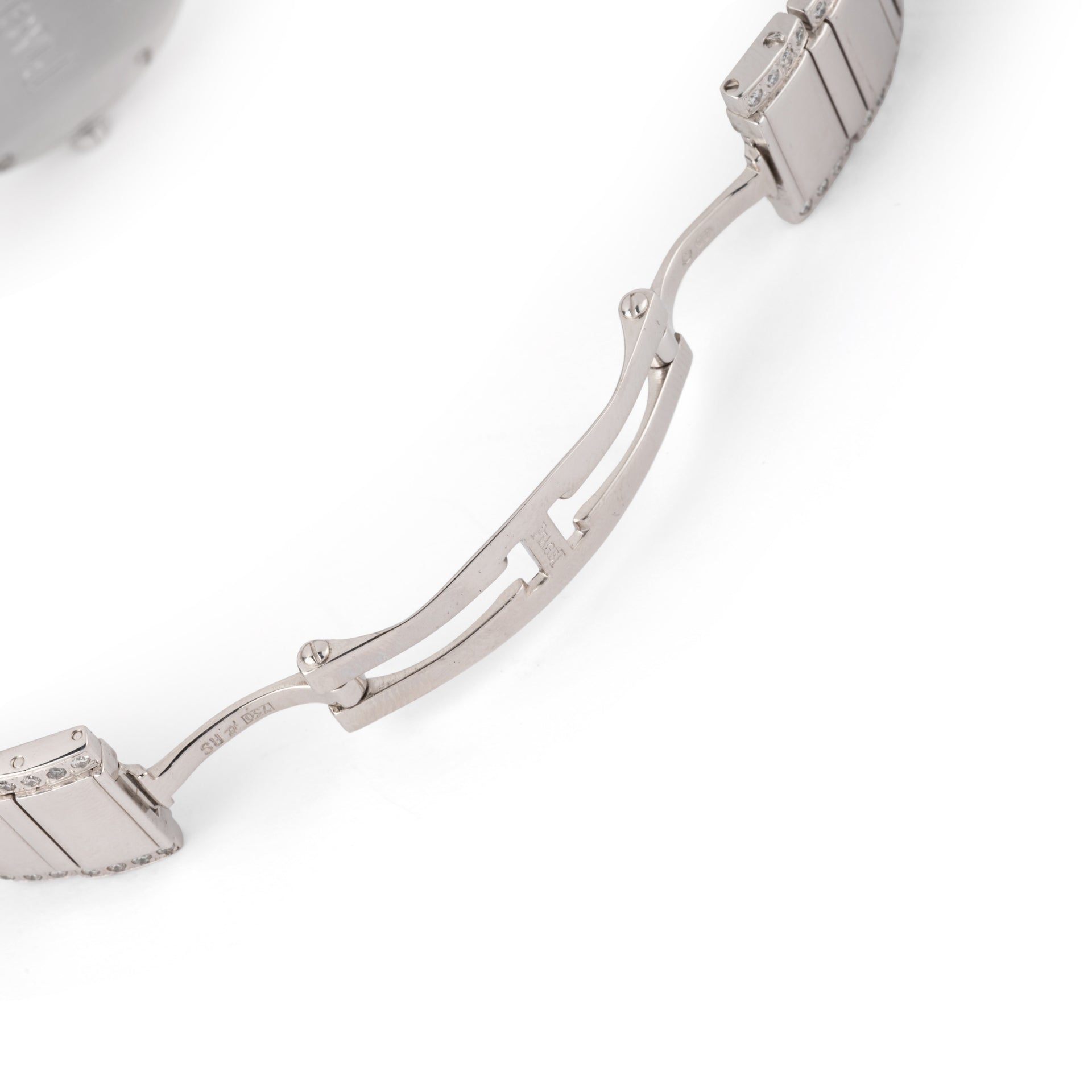 A Piaget "Polo" watch in white gold on white gold, diamonds