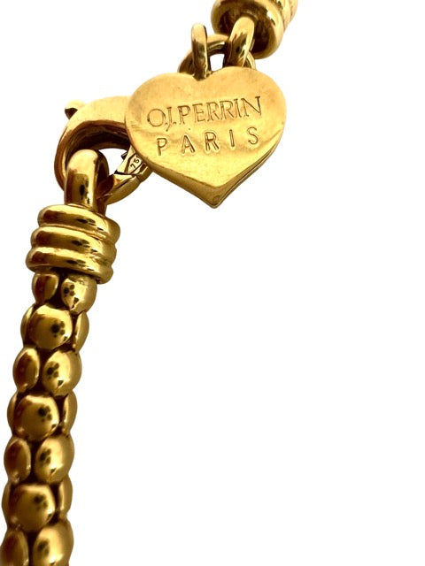 OJ Perrin, Legend Heart Necklace Diamonds Yellow Gold