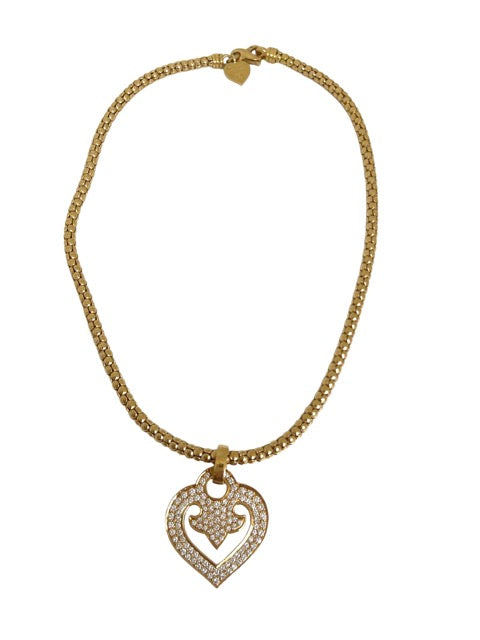 OJ Perrin, Legend Heart Necklace Diamonds Yellow Gold