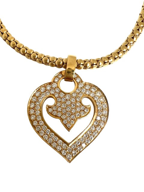 O.J Perrin, Collier Coeur Légende Diamants Or jaune