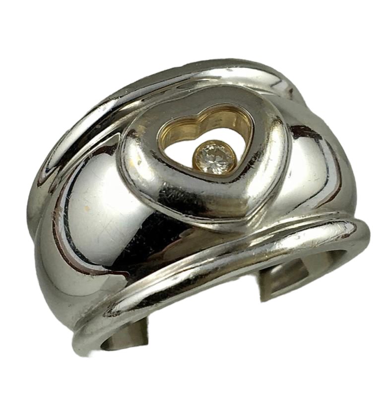 A Chopard "Happy Diamond" model ring in 18K white gold