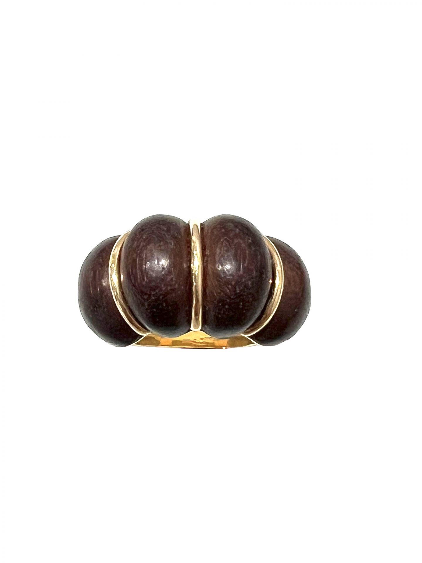 Seaman Schepps ring in yellow gold and snakewood