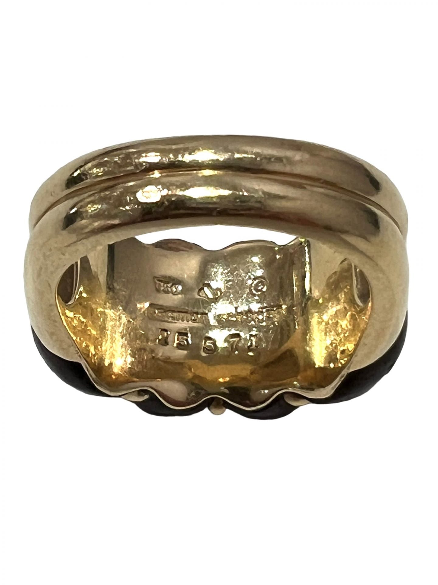 Seaman Schepps ring in yellow gold and snakewood