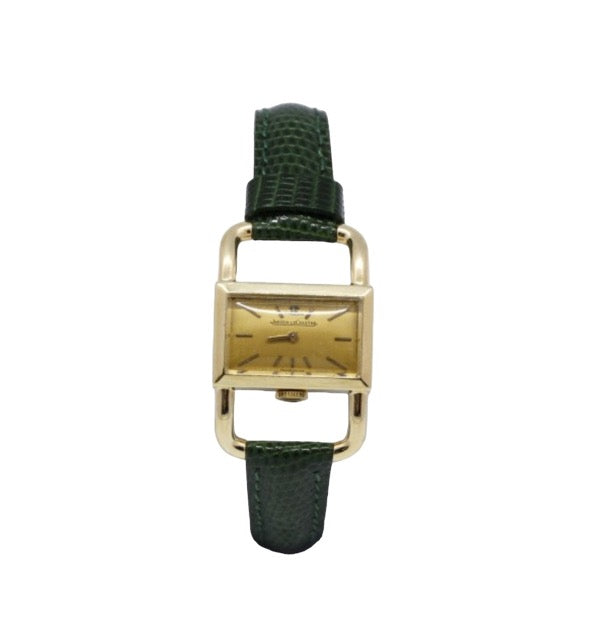 Jaeger Lecoultre pour Hermès, montre "Etrier", vintage en en or jaune"