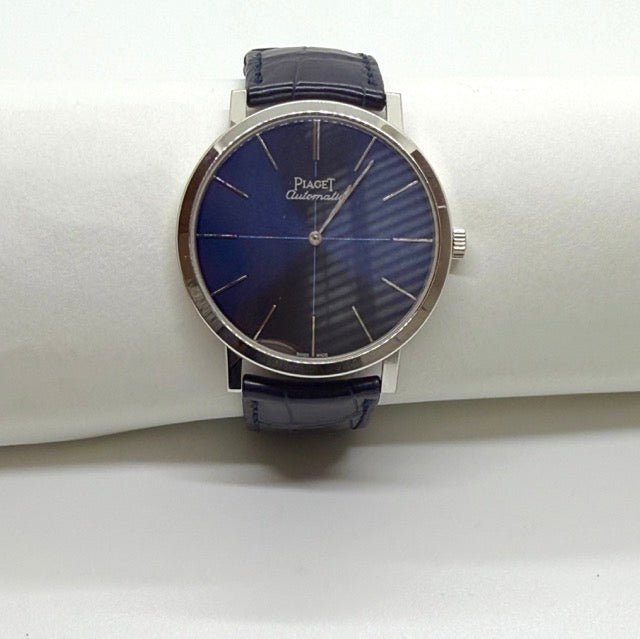 Piaget montre "Altiplano" Edition limitée Or gris sur cuir full set - Maison Eloe