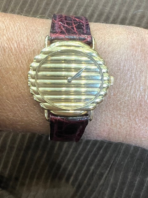 Piaget, Vintage Gold and Tiger's Eye Watch on Leather