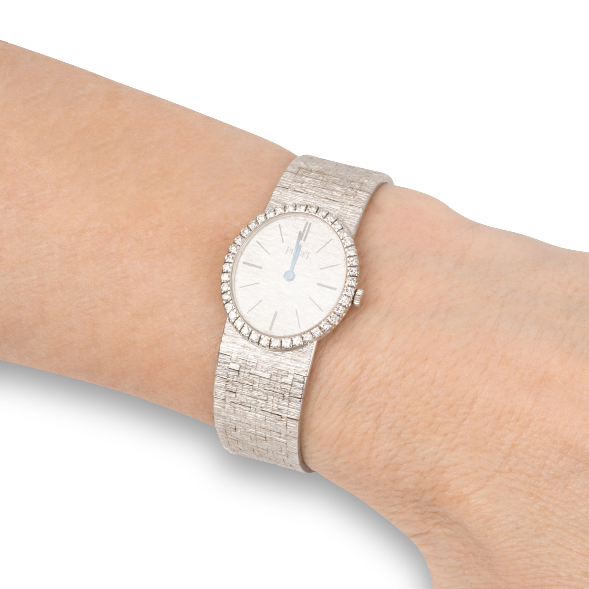 Piaget, Montre vintage Or Blanc et Diamants