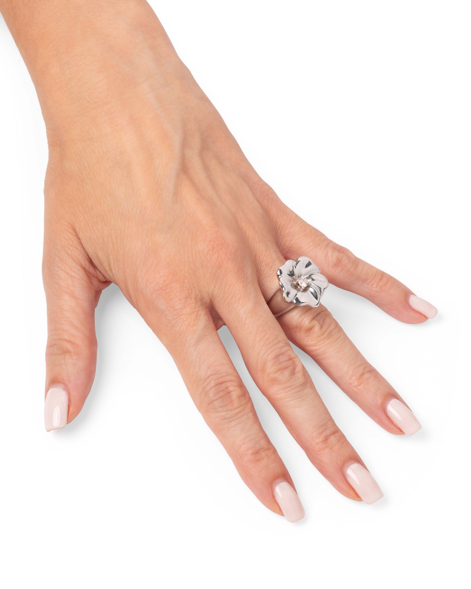 Poiray Vintage, White Gold and Diamond Flower Ring
