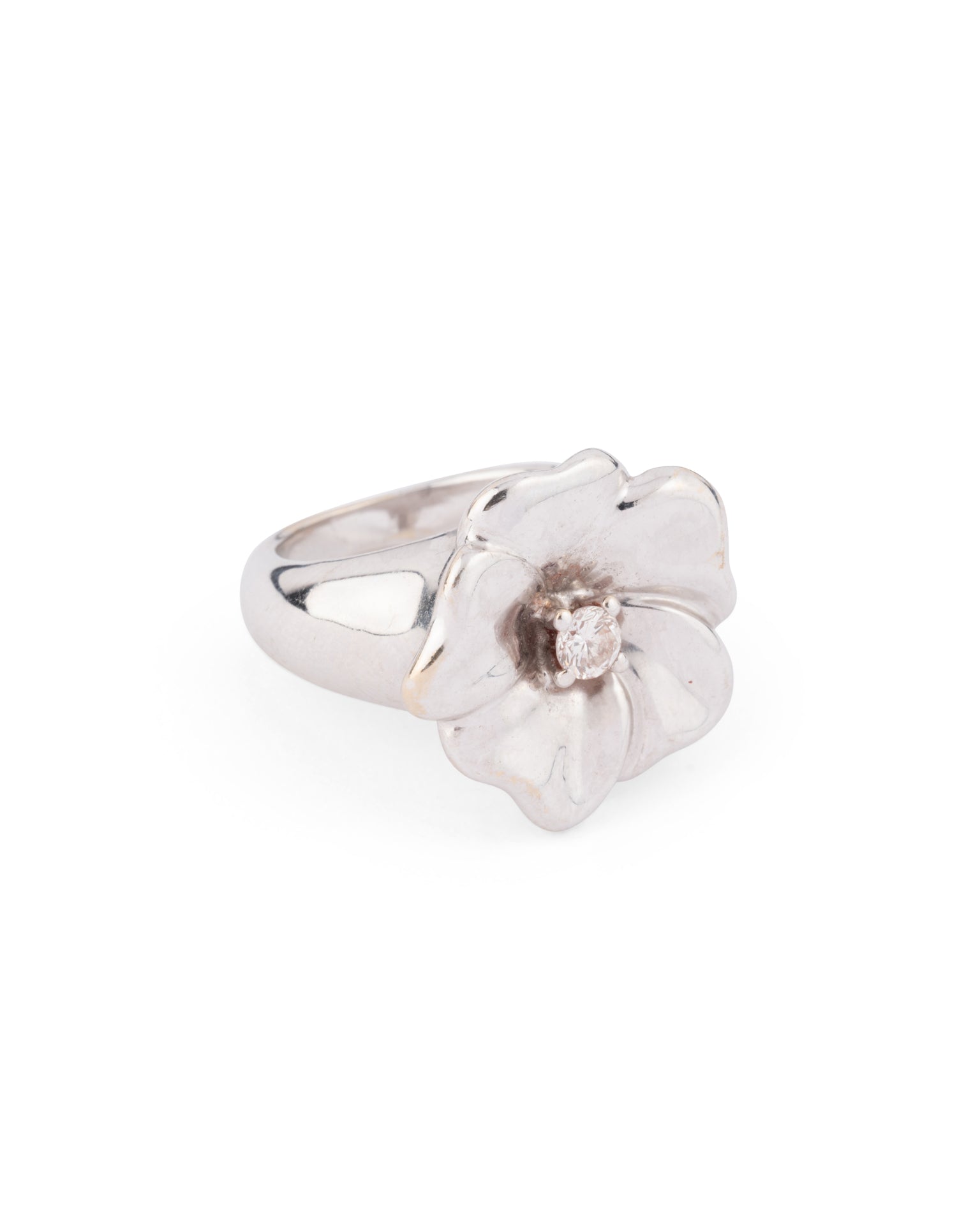 Poiray Vintage, White Gold and Diamond Flower Ring