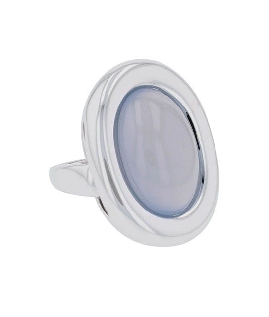Poiray bague or gris 18K et calcédoine - Maison Eloe