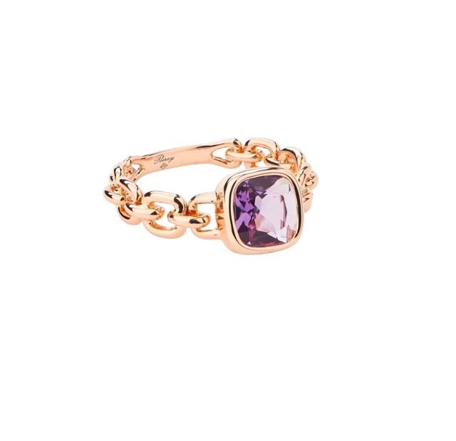 Poiray bague petit modèle "Indrani" en or rose et améthyste - Maison Eloe