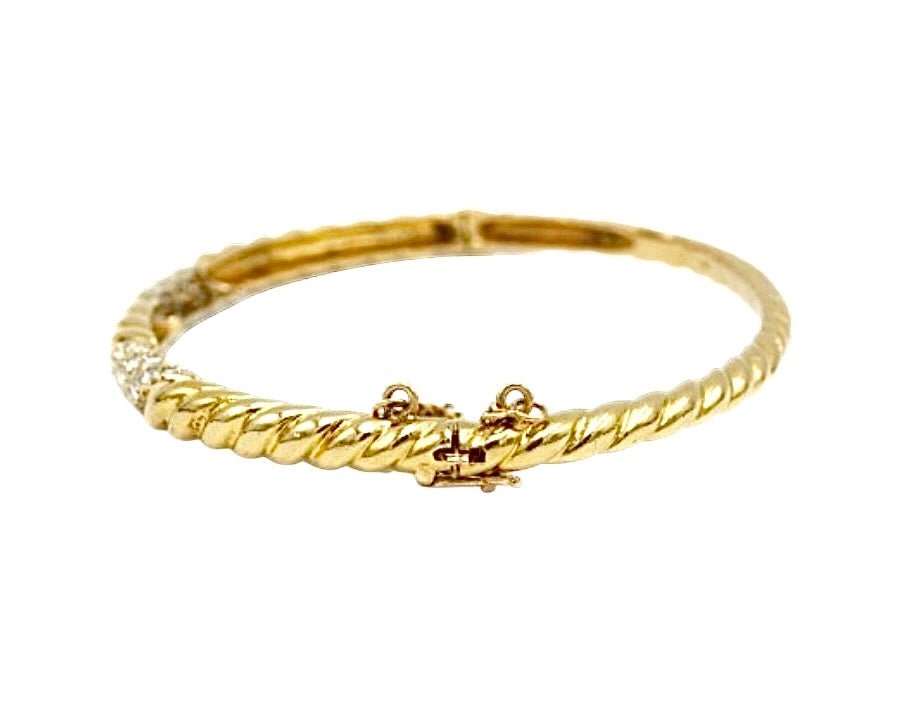 Poiray bracelet en or jaune 18K et diamants vintage - Maison Eloe