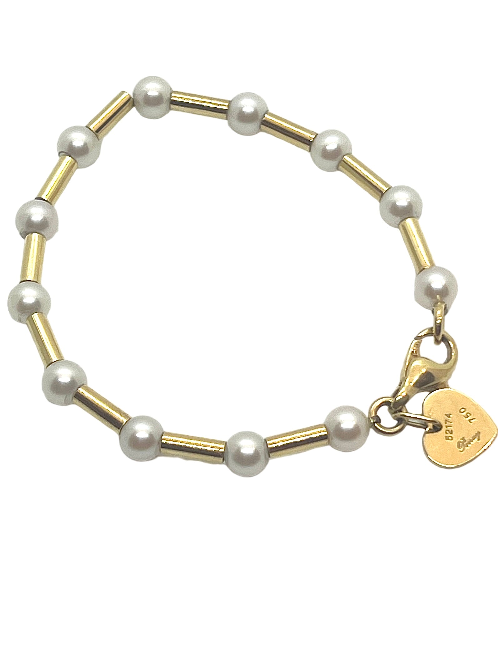 Poiray, bracelet "Fuseau" or jaune 18K et perles de culture