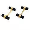 Poiray a pair of cufflinks in yellow gold and onyx.