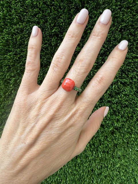 Pomellato, Bague "Capri"Corail, Tsavorites, Or Rose