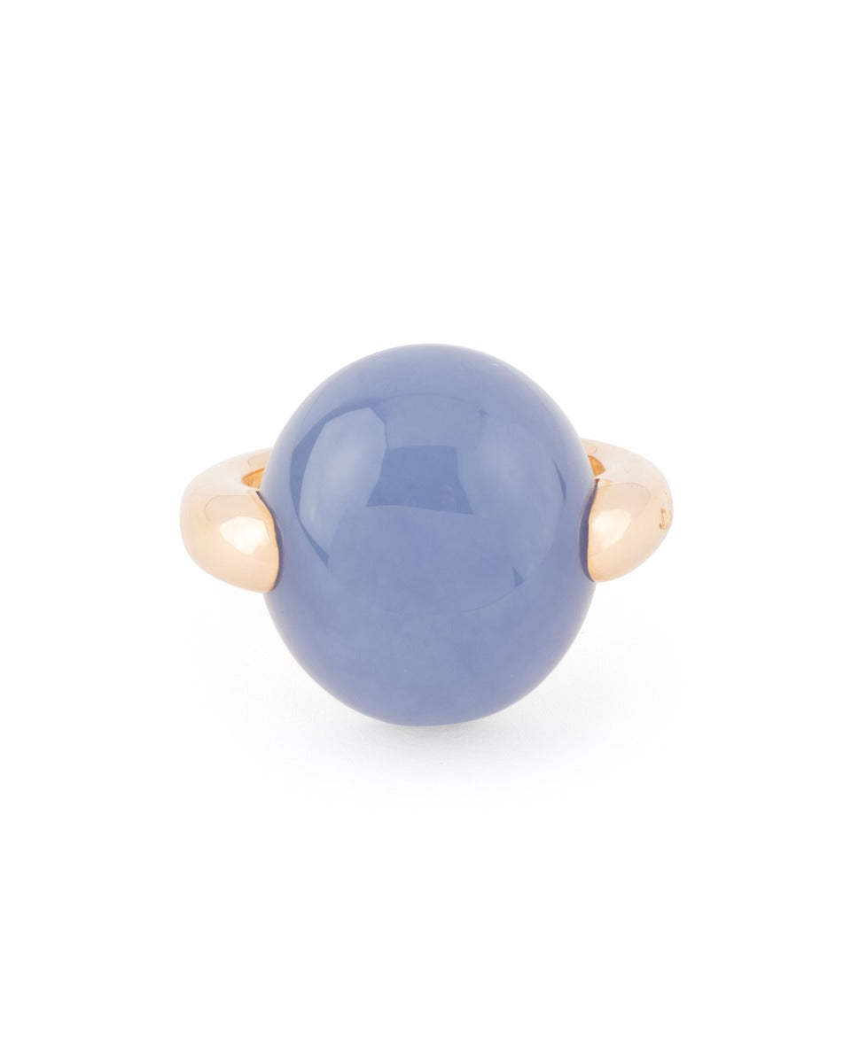 Pomellato "Luna" ring in 18K rose gold and chalcedony