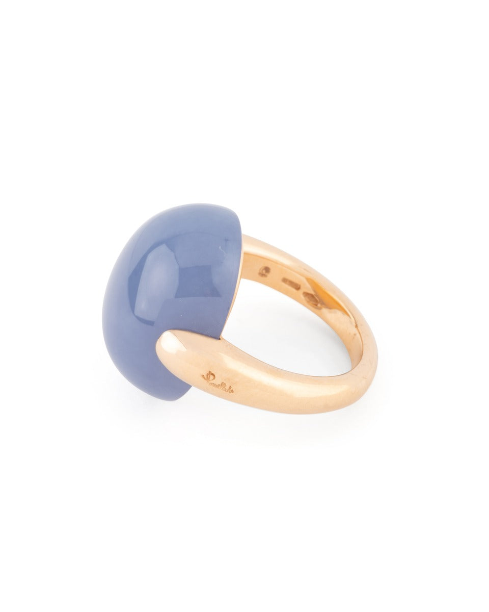 Pomellato "Luna" ring in 18K rose gold and chalcedony