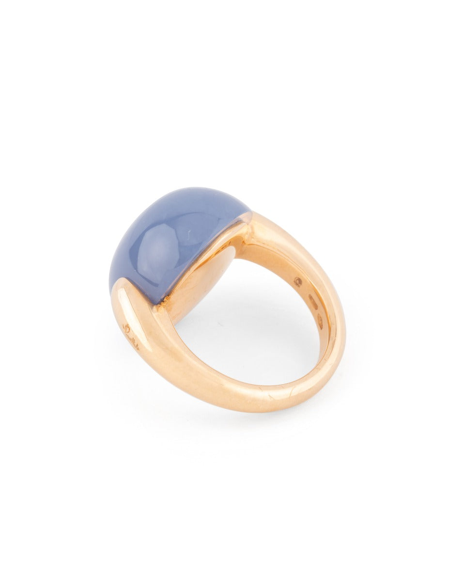 Pomellato "Luna" ring in 18K rose gold and chalcedony