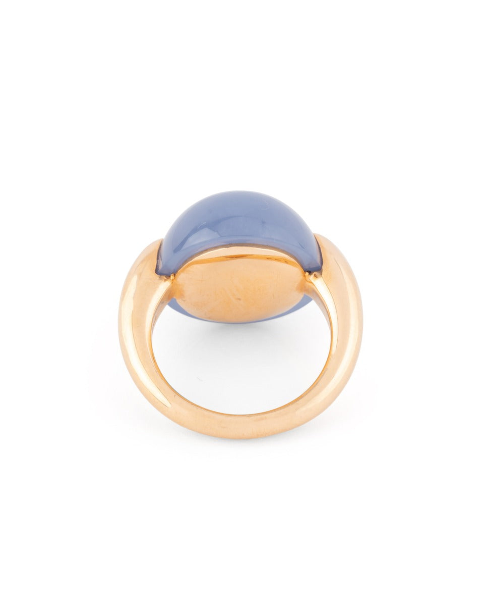 Pomellato "Luna" ring in 18K rose gold and chalcedony