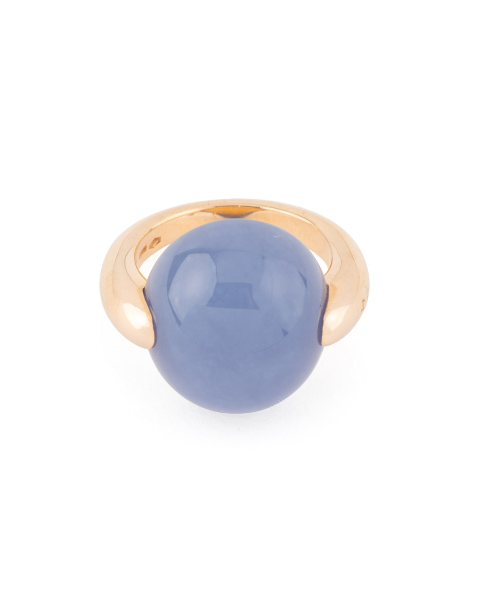 Pomellato bague "Luna" en or rose 18 K et calcédoine