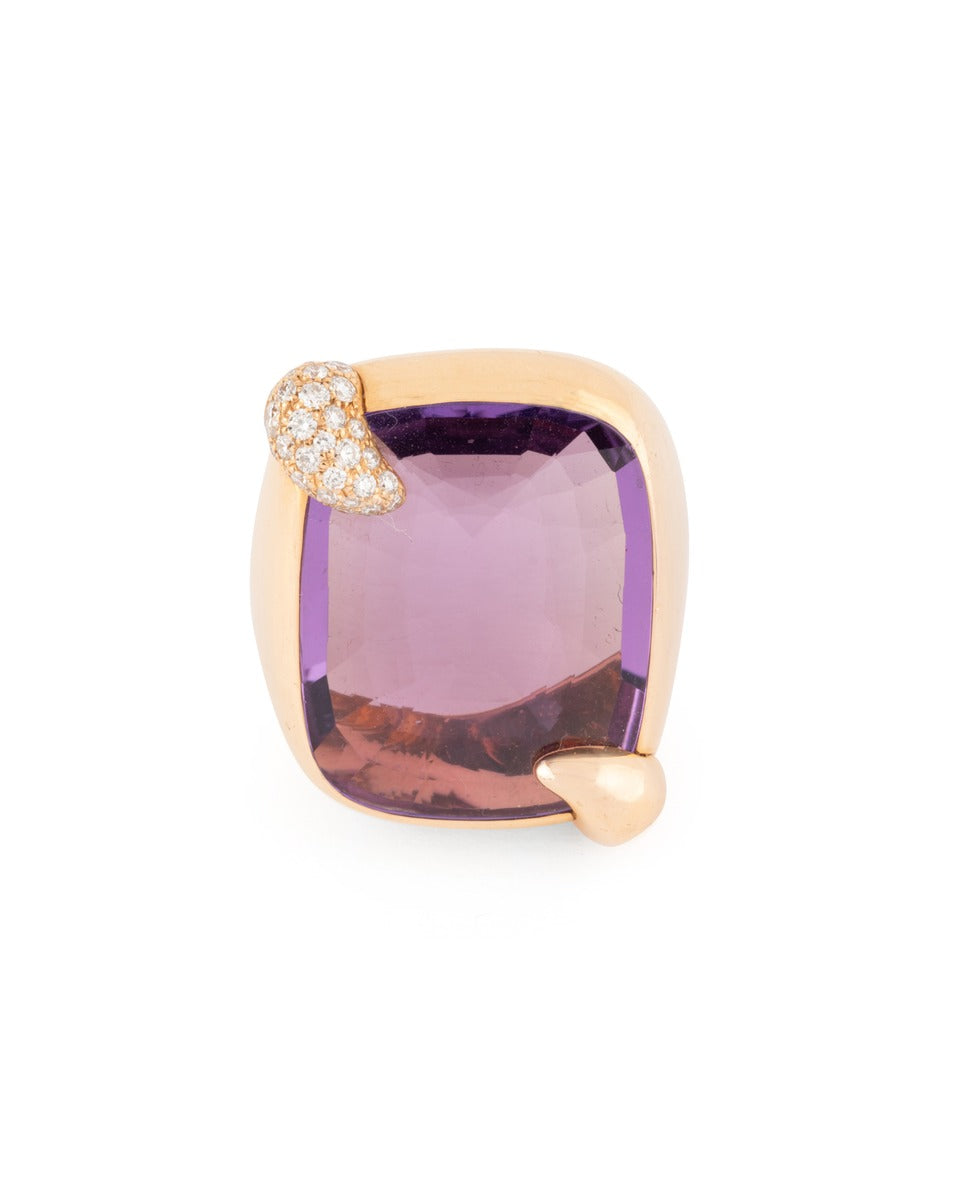 Pomellato bague "Ritratto" en or rose 18 K, améthyste et diamants