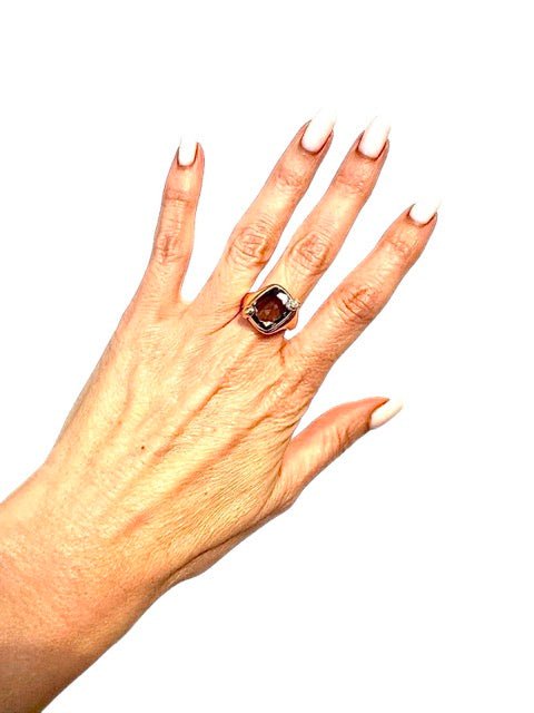 Pomellato bague "Ritratto" petit modèle or Rose et quartz fumé - Maison Eloe