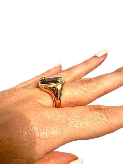 Pomellato bague "Ritratto" petit modèle or Rose et quartz fumé - Maison Eloe