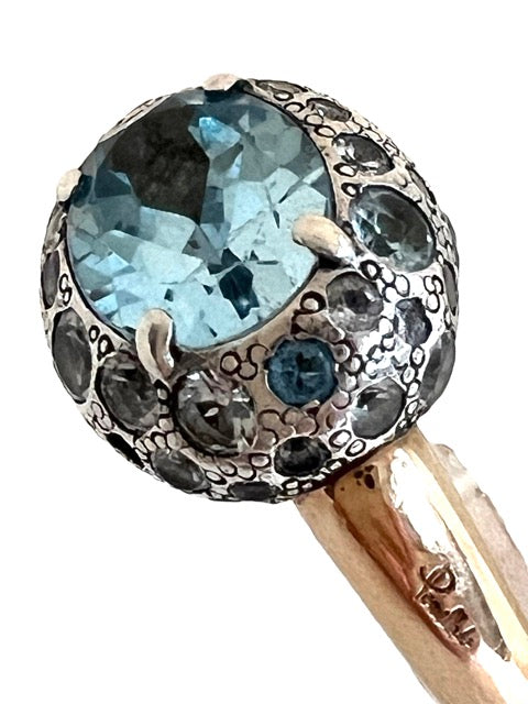 Pomellato, Bague "Tabou" Aigue-Marine, Or rose, Argent