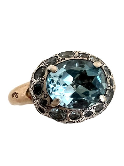 Pomellato, Bague "Tabou" Aigue-Marine, Or rose, Argent