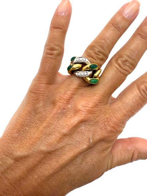 Pomellato, "Tango" ring in yellow gold and diamonds