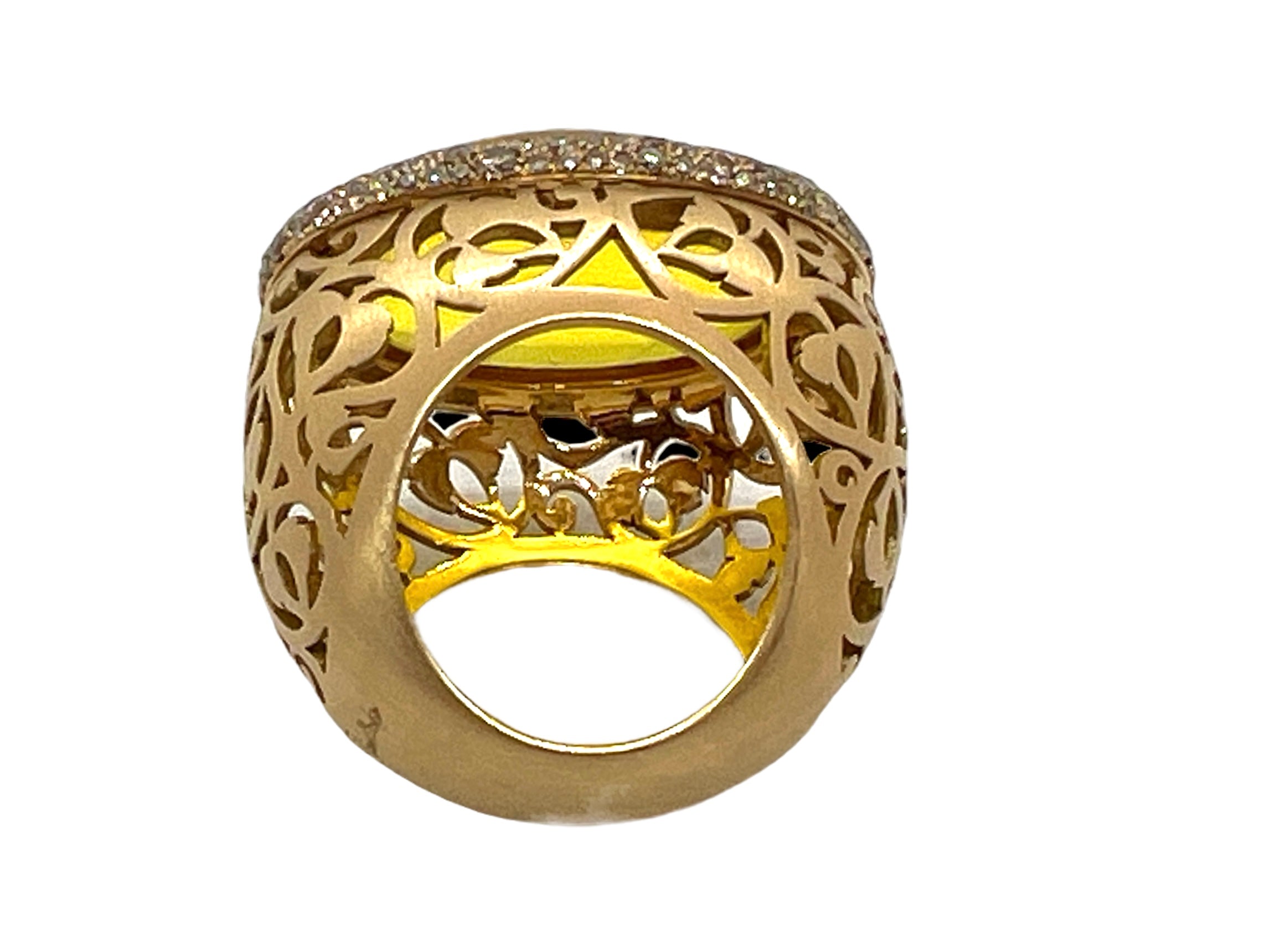 Pomellato, "Arabesque" ring Diamonds, Amber and Rose Gold