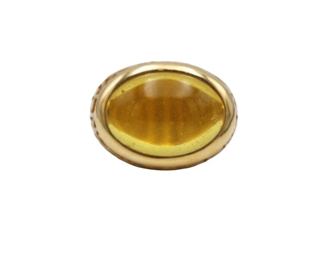 Pomellato, "Arabesque" ring in 18k rose gold set with an amber