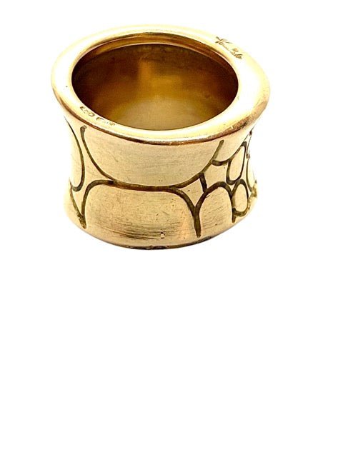 Pomellato vintage , bague Croco en or rose diamants - Maison Eloe