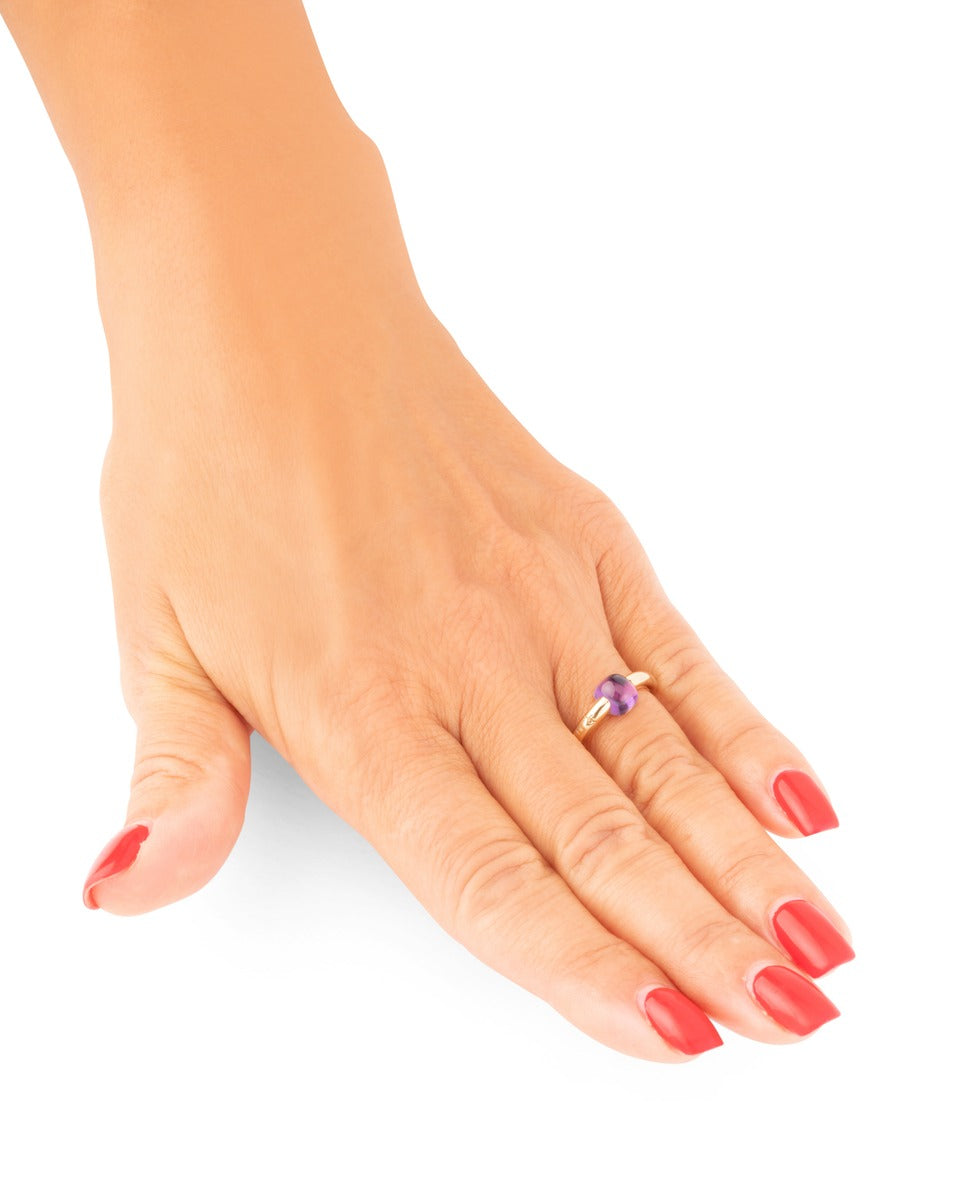 Pomellato, M'ama Non M'ama ring in 18K rose gold and amethyst