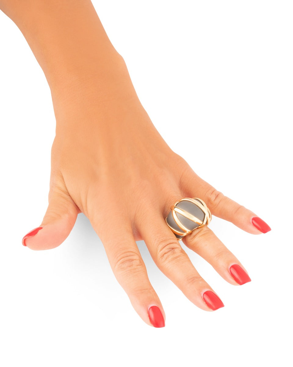 Pomellato bague en or rose 18 K et titane