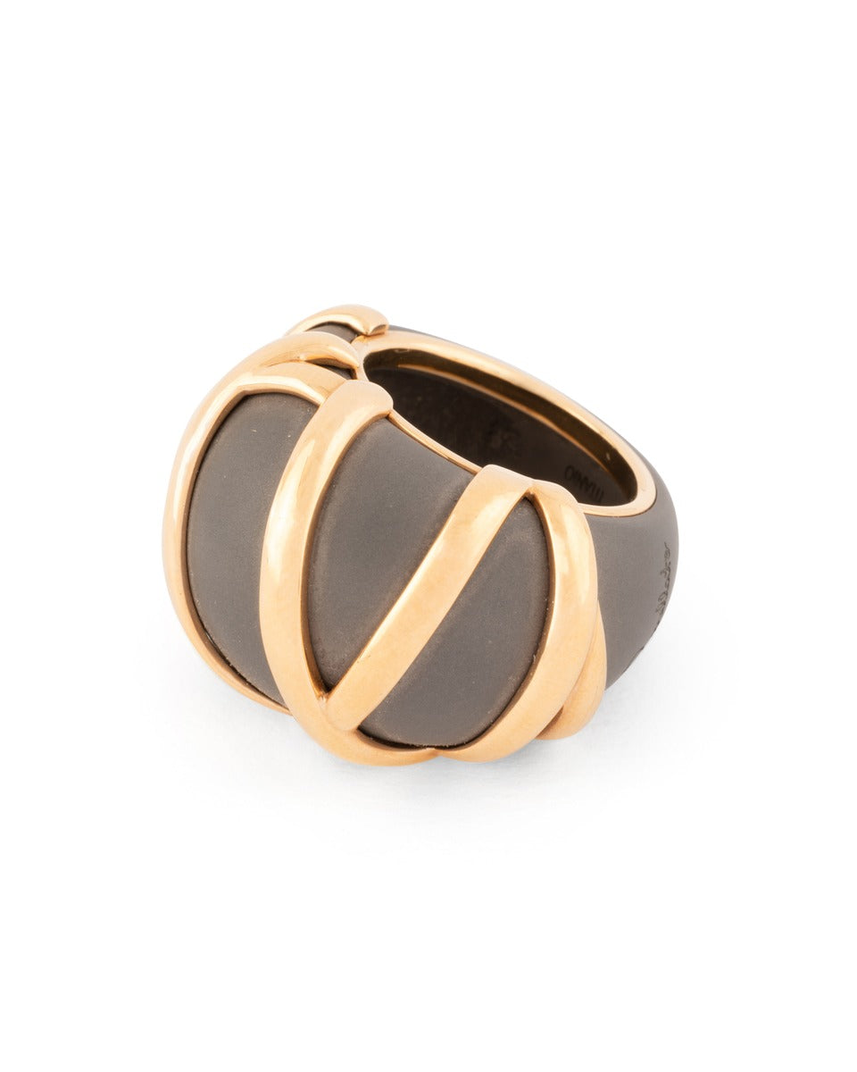 Pomellato 18K rose gold and titanium ring