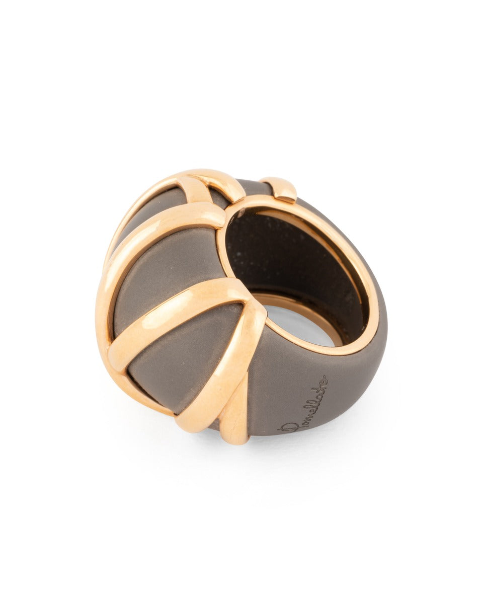 Pomellato 18K rose gold and titanium ring