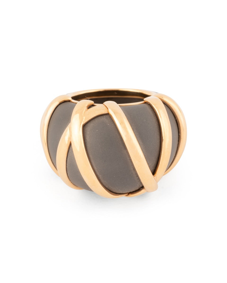 Pomellato 18K rose gold and titanium ring