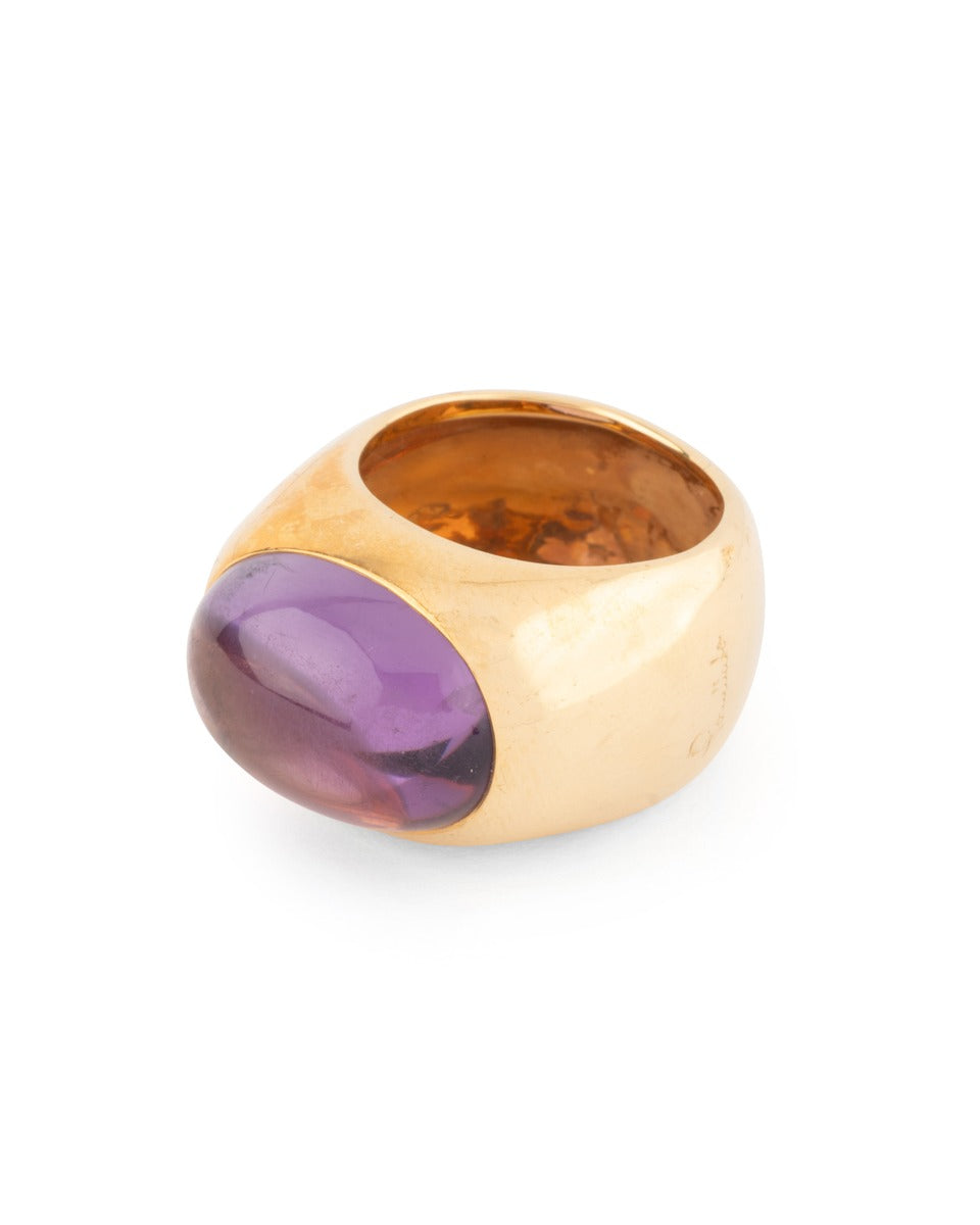 Pomellato ring in 18K rose gold, tourmaline cabochon