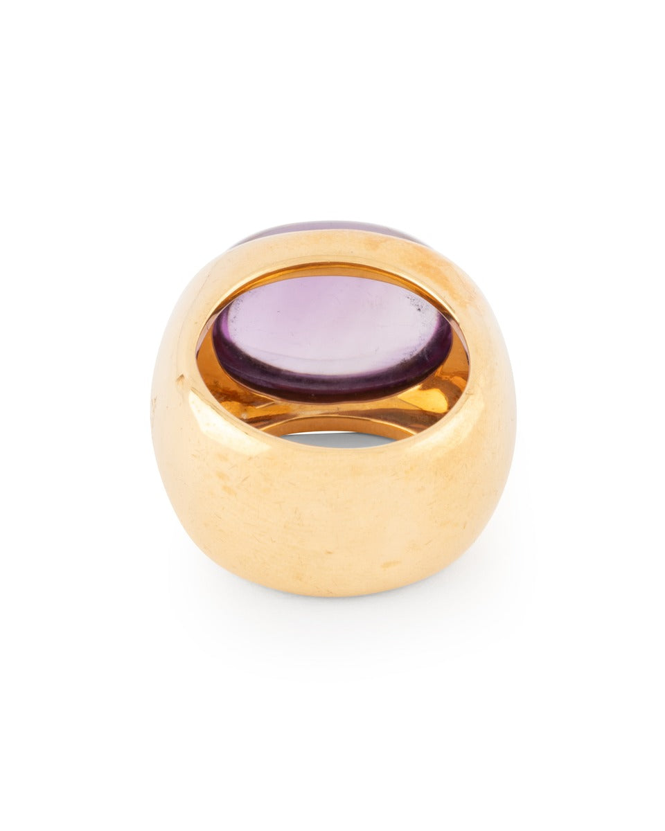 Pomellato ring in 18K rose gold, tourmaline cabochon