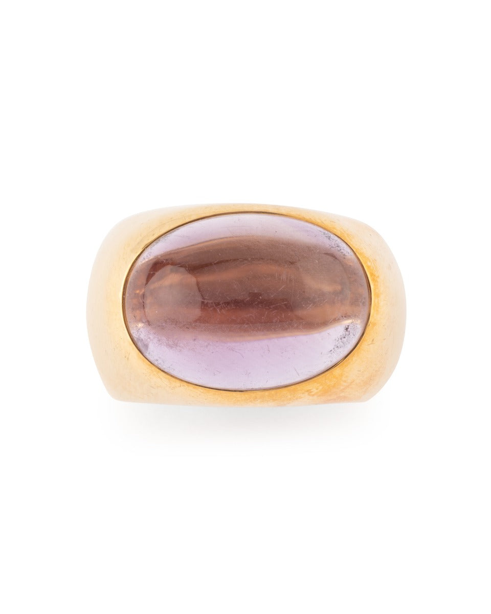 Pomellato ring in 18K rose gold, tourmaline cabochon