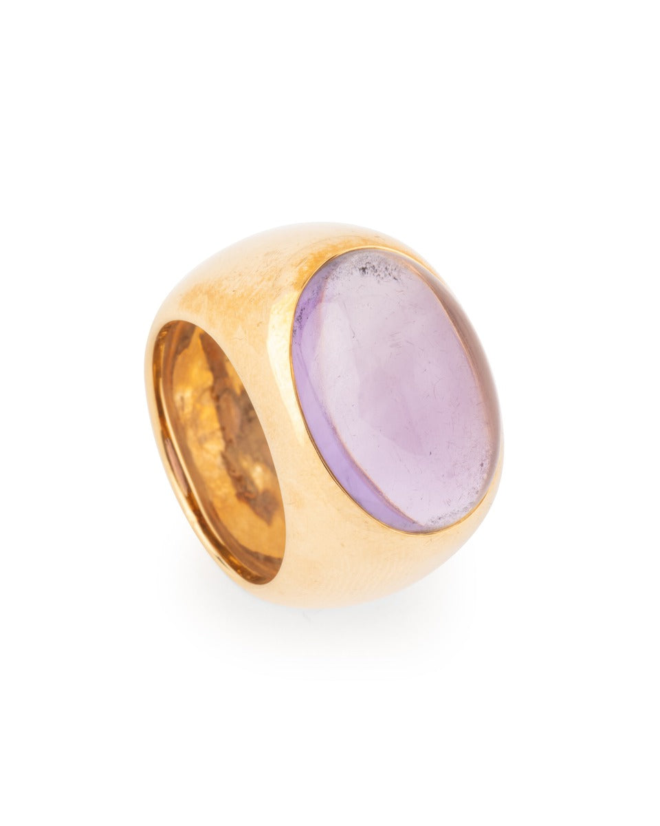 Pomellato ring in 18K rose gold, tourmaline cabochon