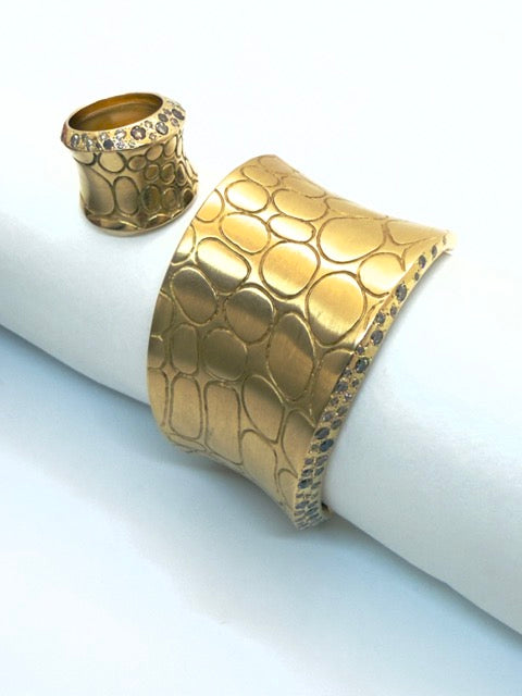 Pomellato, Cocco ring in pink gold with diamonds