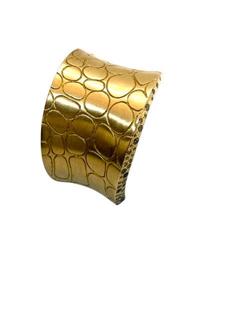 Pomellato vintage, bracelet modèle "Croco" en or rose et diamants - Maison Eloe