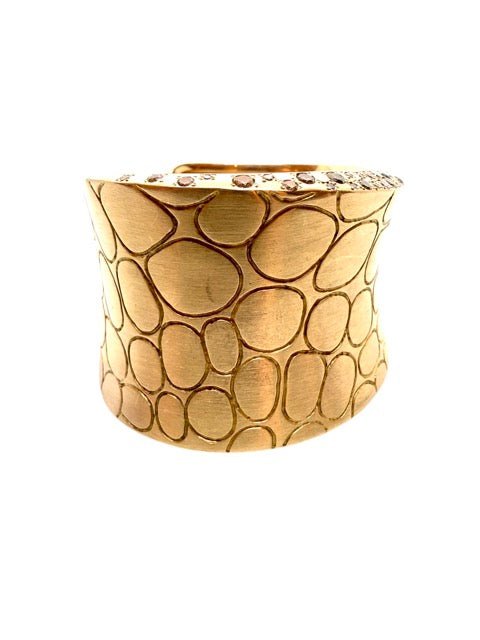 Pomellato vintage, bracelet modèle "Croco" en or rose et diamants - Maison Eloe