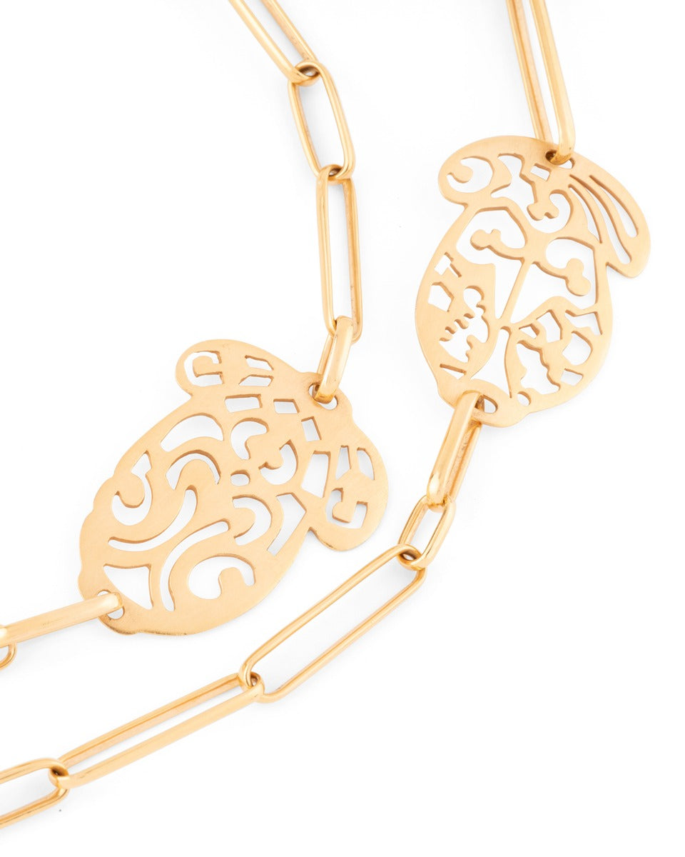 Pomellato "Ming" necklace in 18K rose gold and brown diamonds